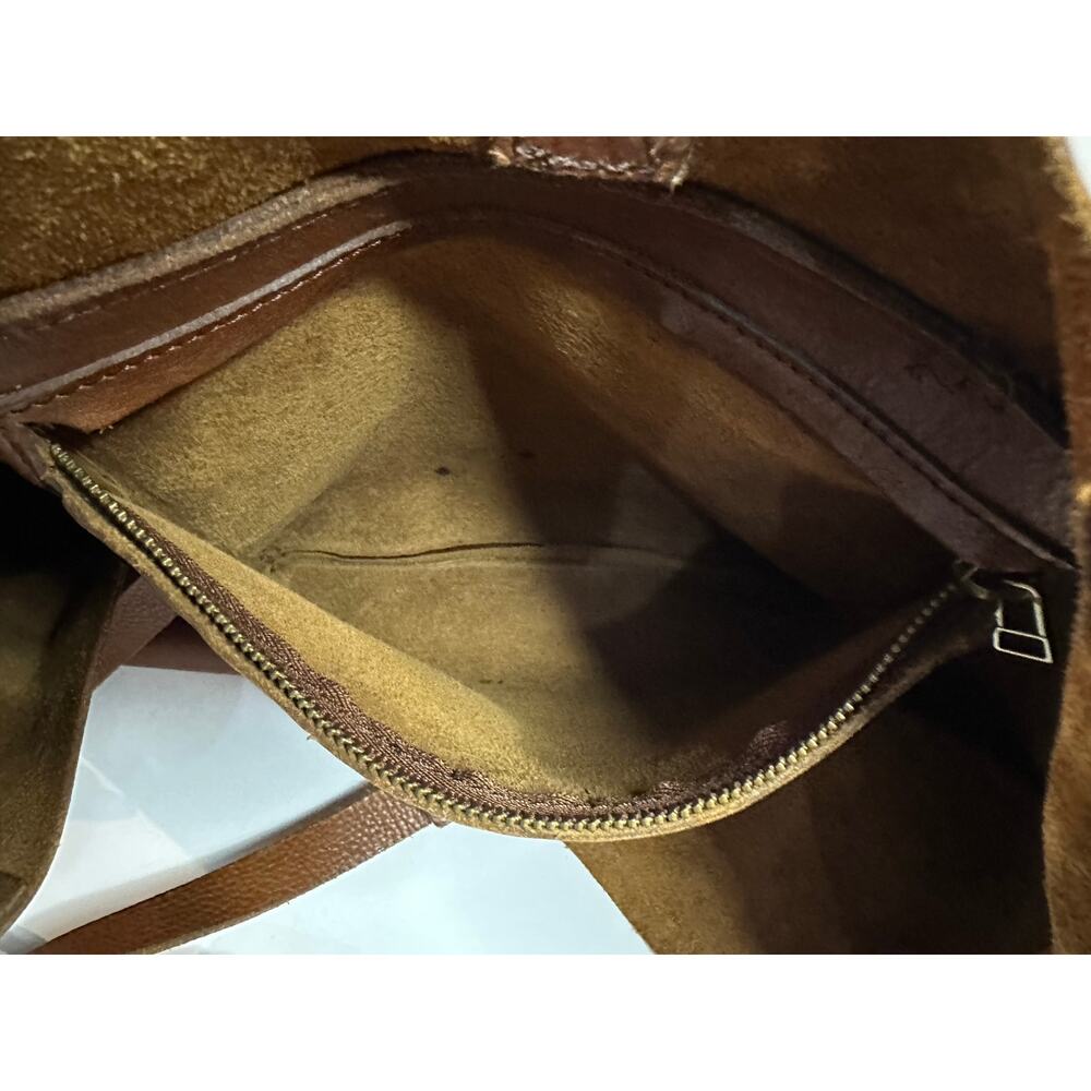 Madewell Marin Slouchy Leather Tote Bag Brown 14x15x7 Minimalist Everyday Bag - Picture 9 of 15